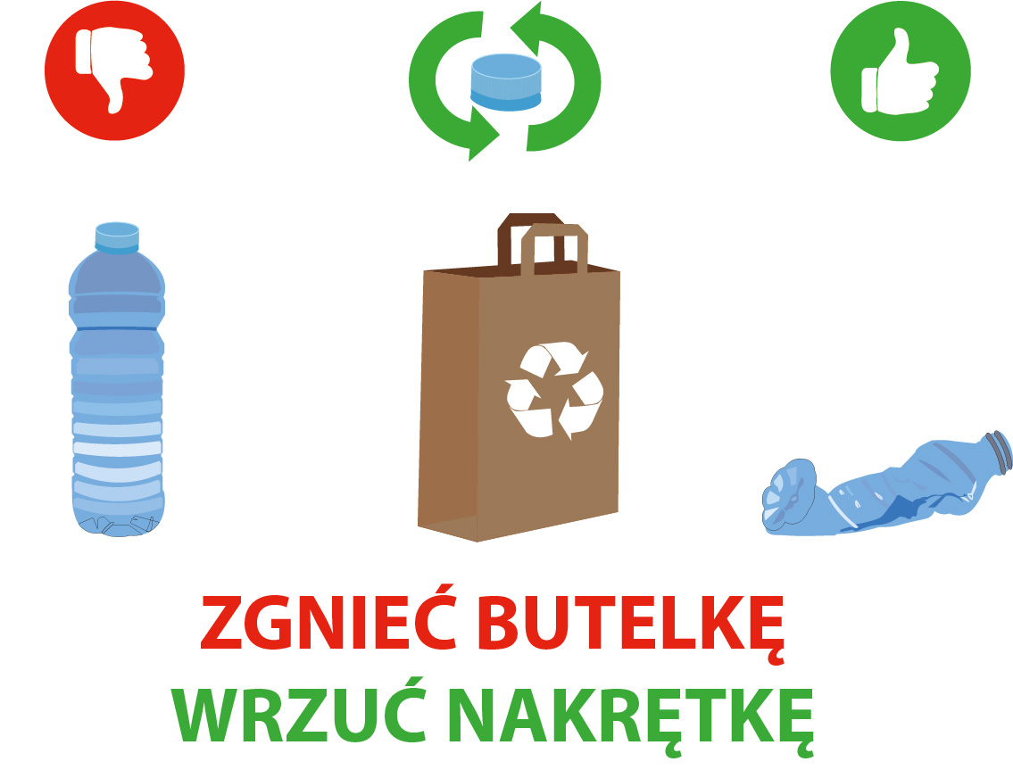 Bartłomiej Walczak – Graficzna instrukcja przygotowania plastikowych butelek do recyclingu. 